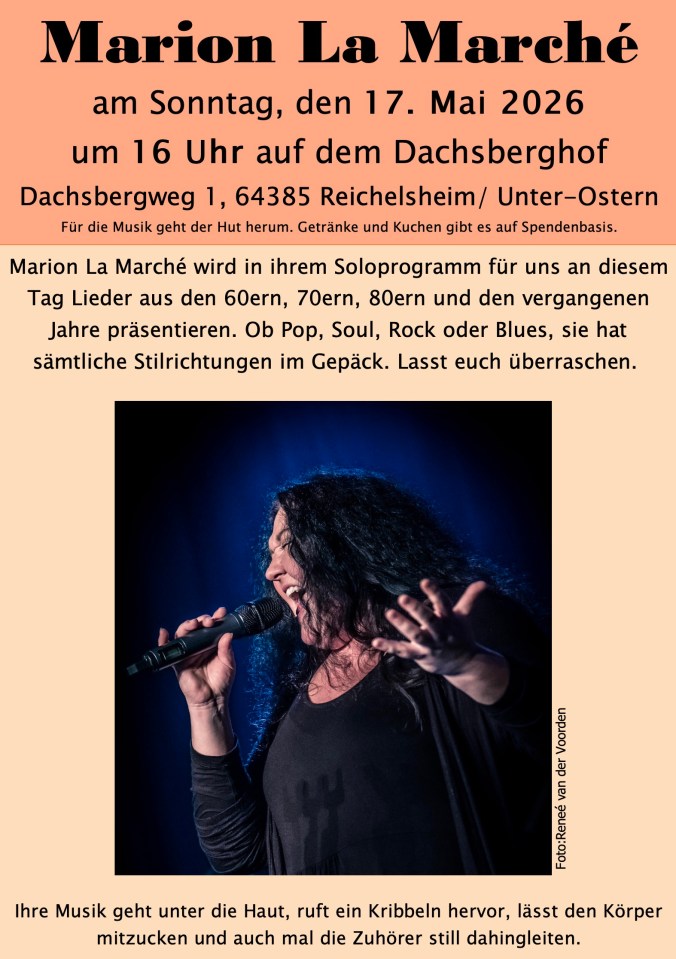 KonzertInfo, Ankündigung wann und wo, Musikstil, Foto der Künstlerin